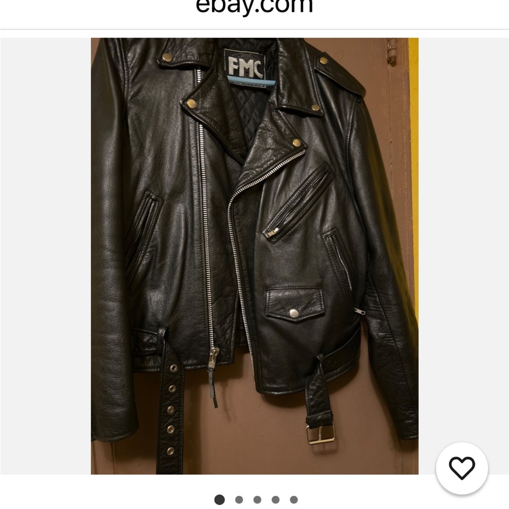 FMC Men's Black Leather Biker Jacket